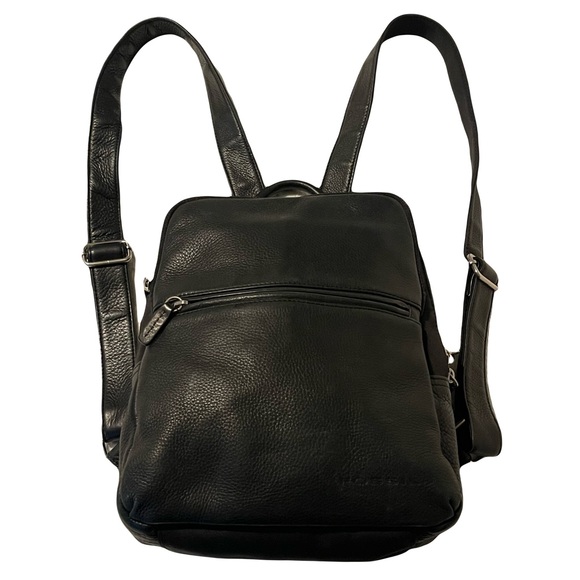 Fossil black pebbled leather  backpack bag purse vintage Y2K 90's - Picture 1 of 15